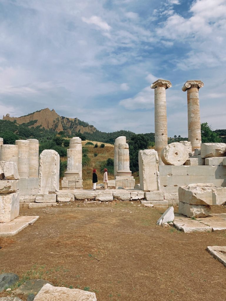 Women in the Ruins of the Temple of Artemis in the Ancient City of Sardis